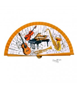 Abanico -Fan with musical Symbols JV07010