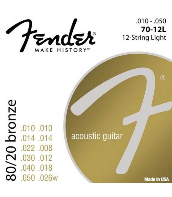 Juego cuerdas Fender 70-12L 12 cuerdas