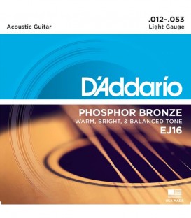 Daddario EJ16 Acoustic Guitar Strings 12-53